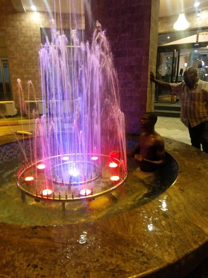 Stainless water fountain fabrications with Led lighting